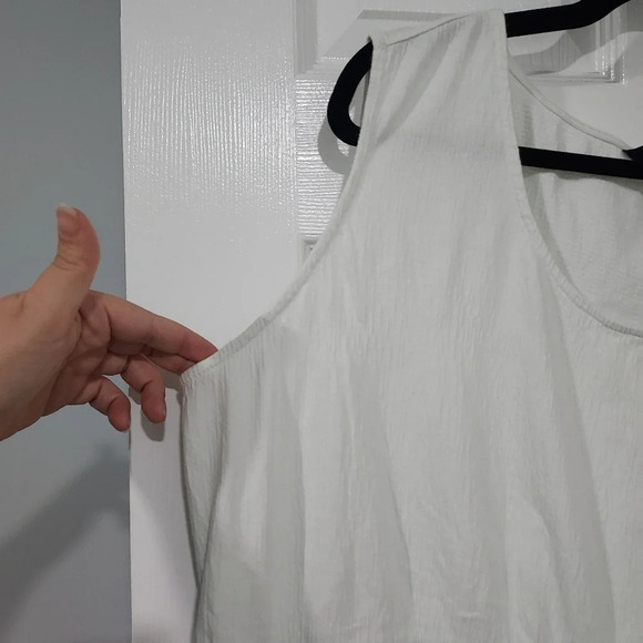 NWOT Lands' End Green & White Ombre Gauze Sleeveless Blouse in Size 1X (16W-18W) - Picture 3 of 9